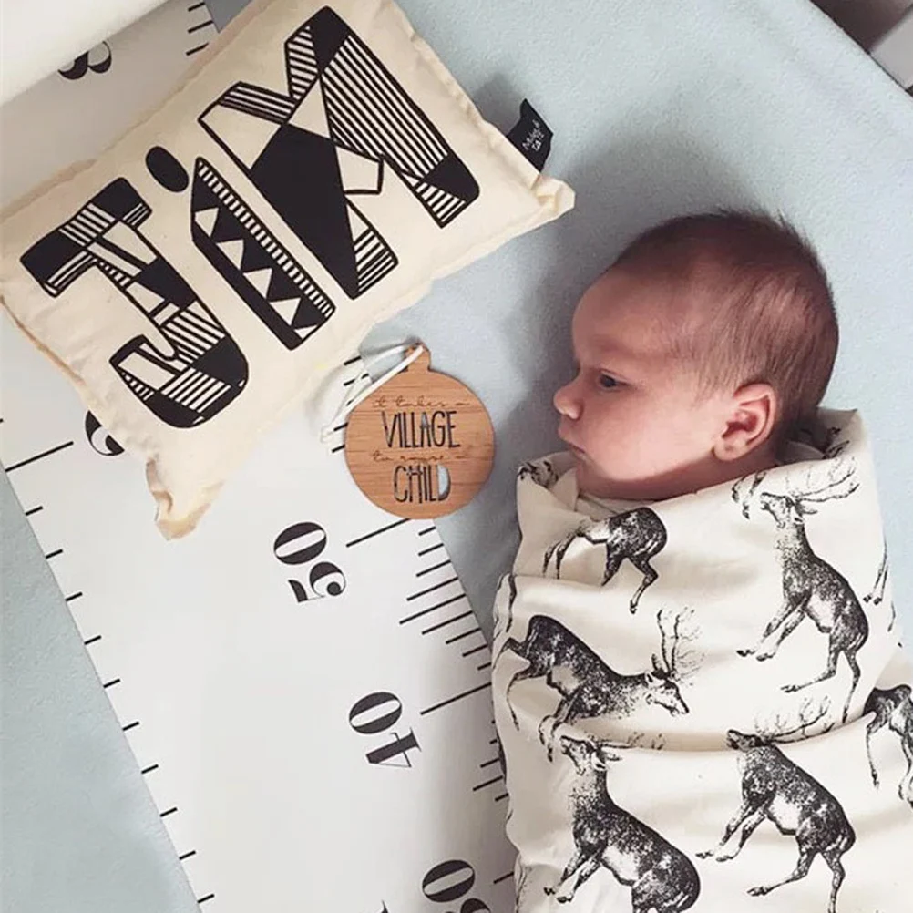 

Natural Wood Hanging Height Measurement Ruler For Growth Chart Wall Sticker Durable Waterproof Nontoxic Easy Install
