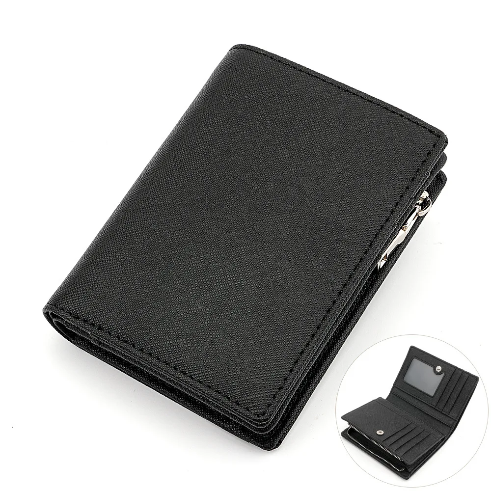 new-men's-vertical-leather-wallet-cross-pattern-women's-multi-card-change-bag-wallet-cloth