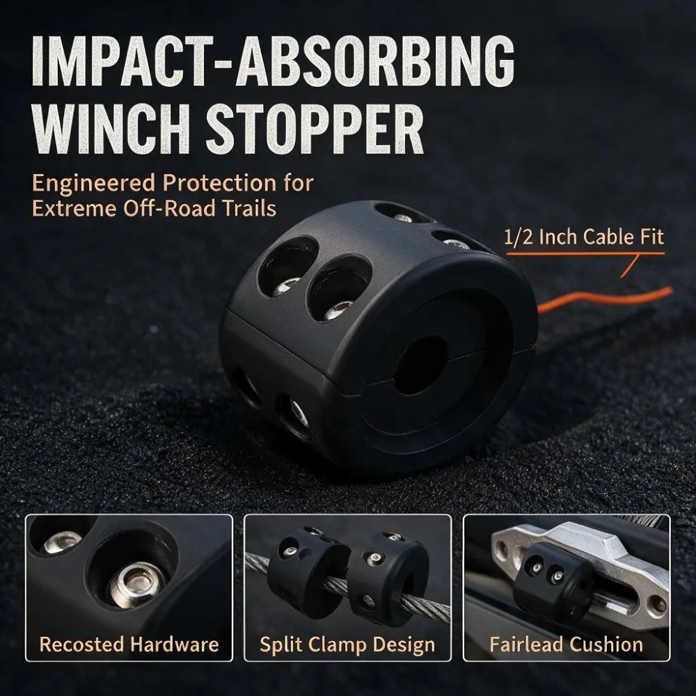 1pcs Car Modification Rubber Plug Rubber Ball Off-road Vehicle Winch Hook Stopper Accessories Cable Protector New Quality