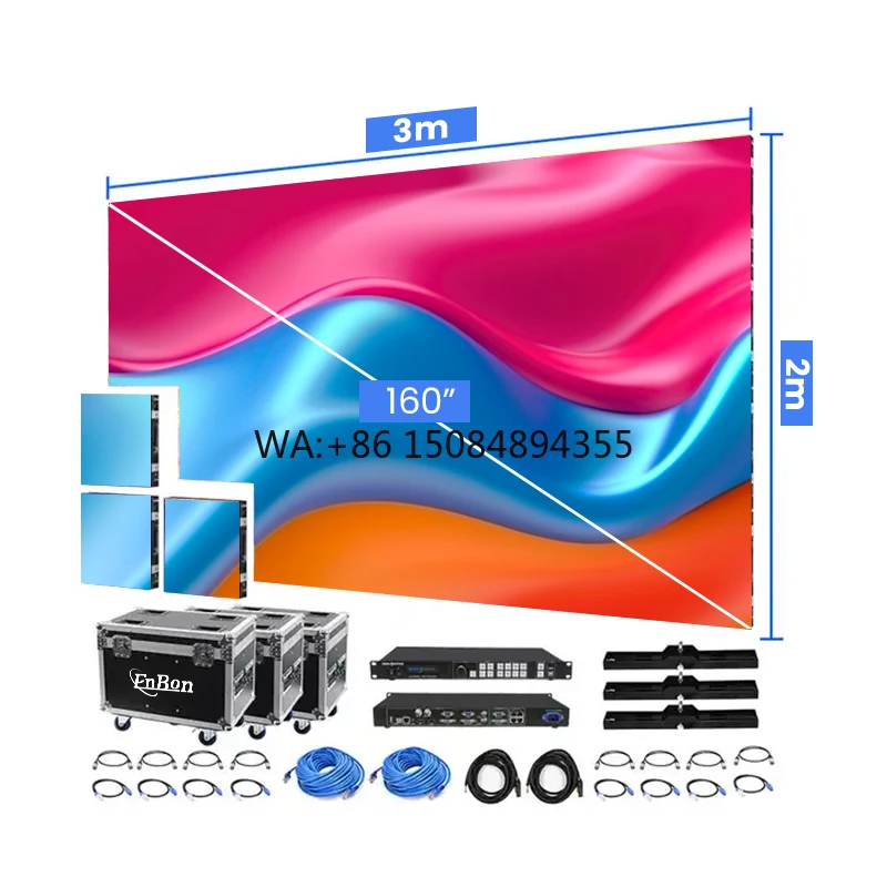 

2 by 3 Meters Waterproof LED Screen Manufacturing Company Full Color LED Video Wall P2.6 P2.9 P3.9 Event LED Stage