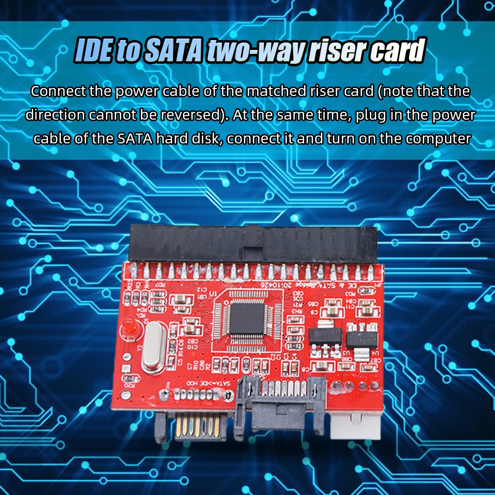 IDE To SATA HDD Adapter Card Serial To Parallel SATA To IDE Hard Drive Converter with 7-pin SATA Data Cable for Laptop