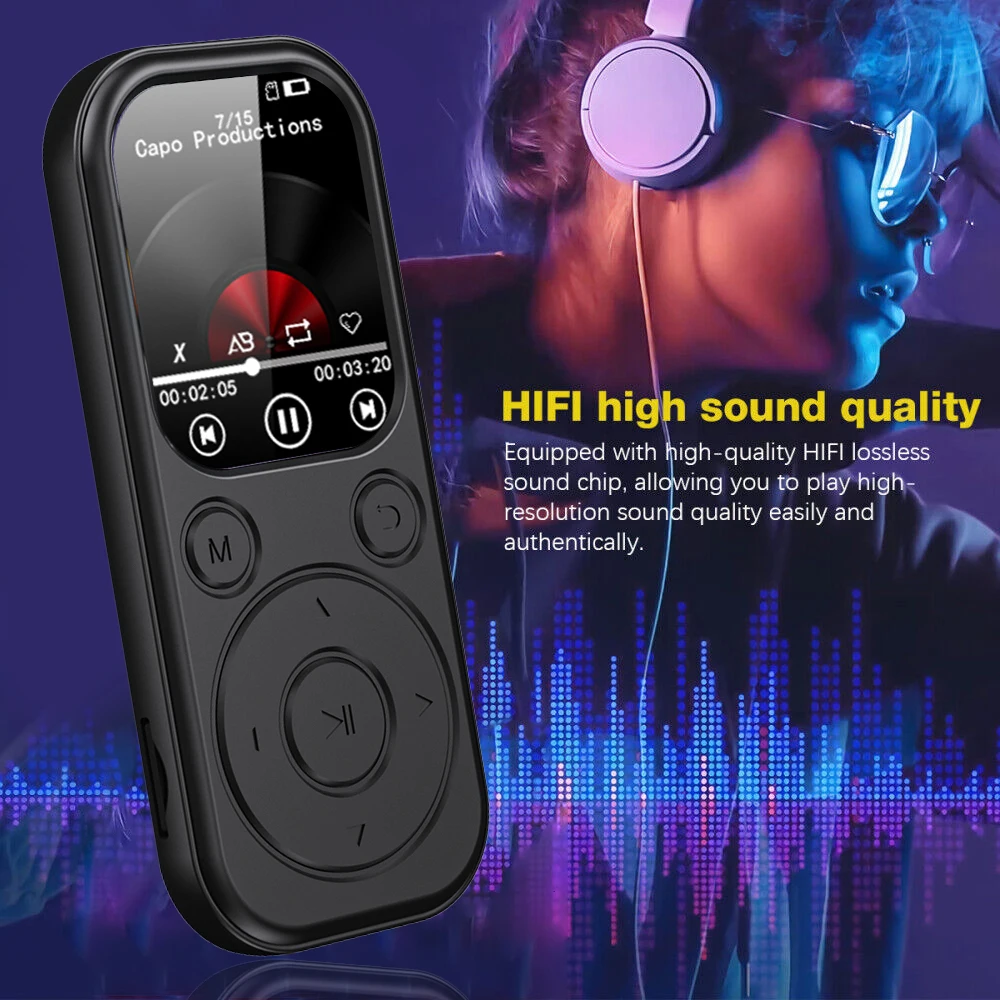 مشغل MP3 بلوتوث 5.4 مشغل موسيقى فيديو محمول رياضي صغير MP3 وكمان مع شاشة دعم راديو FM تسجيل الكتاب الإلكتروني جديد