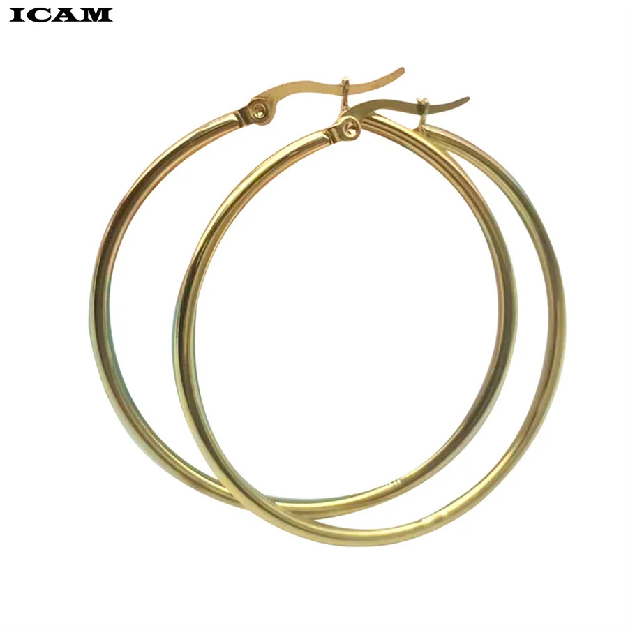 ICAM 40mm 60mm 70mm 80mm Exaggerate Big Smooth Circle Hoop Earrings Brincos Simple Party Round Loop Bijoux for Women Jewelry