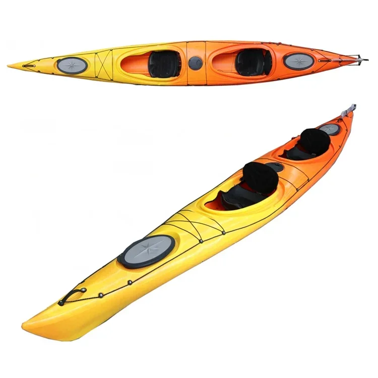 17.2' Double Seats Ocean Professional Kayak LLDPE CE Certificate Vicking/Drifting/Leisure Kayak for 2 Adults 525*68*43cm 42kg