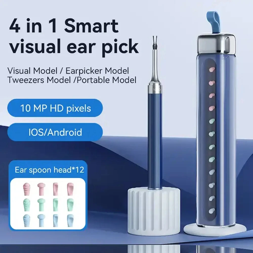 

Smart Visual Ear Sticks 1000W Pixels HD Endoscope Silicone Earpick Senseless Temperature Control Ear Forceps Ear Clean