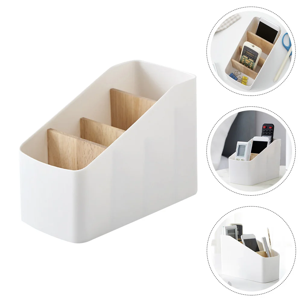 Bracket Remote Control Storage Box Cellphone Holder Holders Wood Remote-control Case