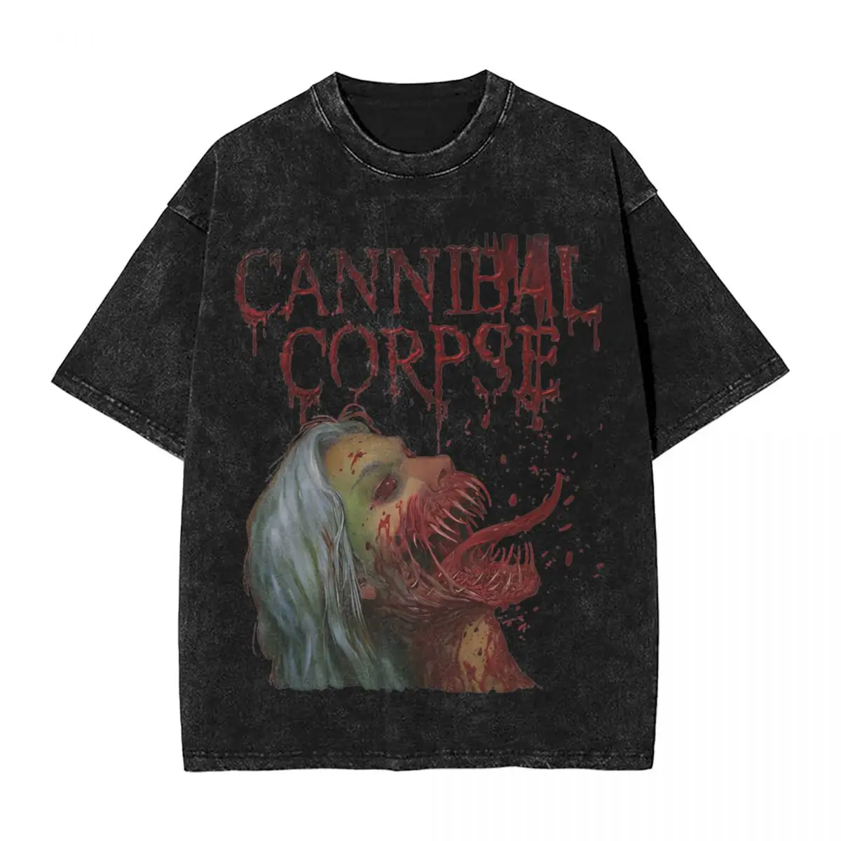 Washed T Shirts Cannibal Corpse Violence Unimagined T-Shirt Oversize Streetwear Tees Short Sleeve Printed Tops Men Women Tops