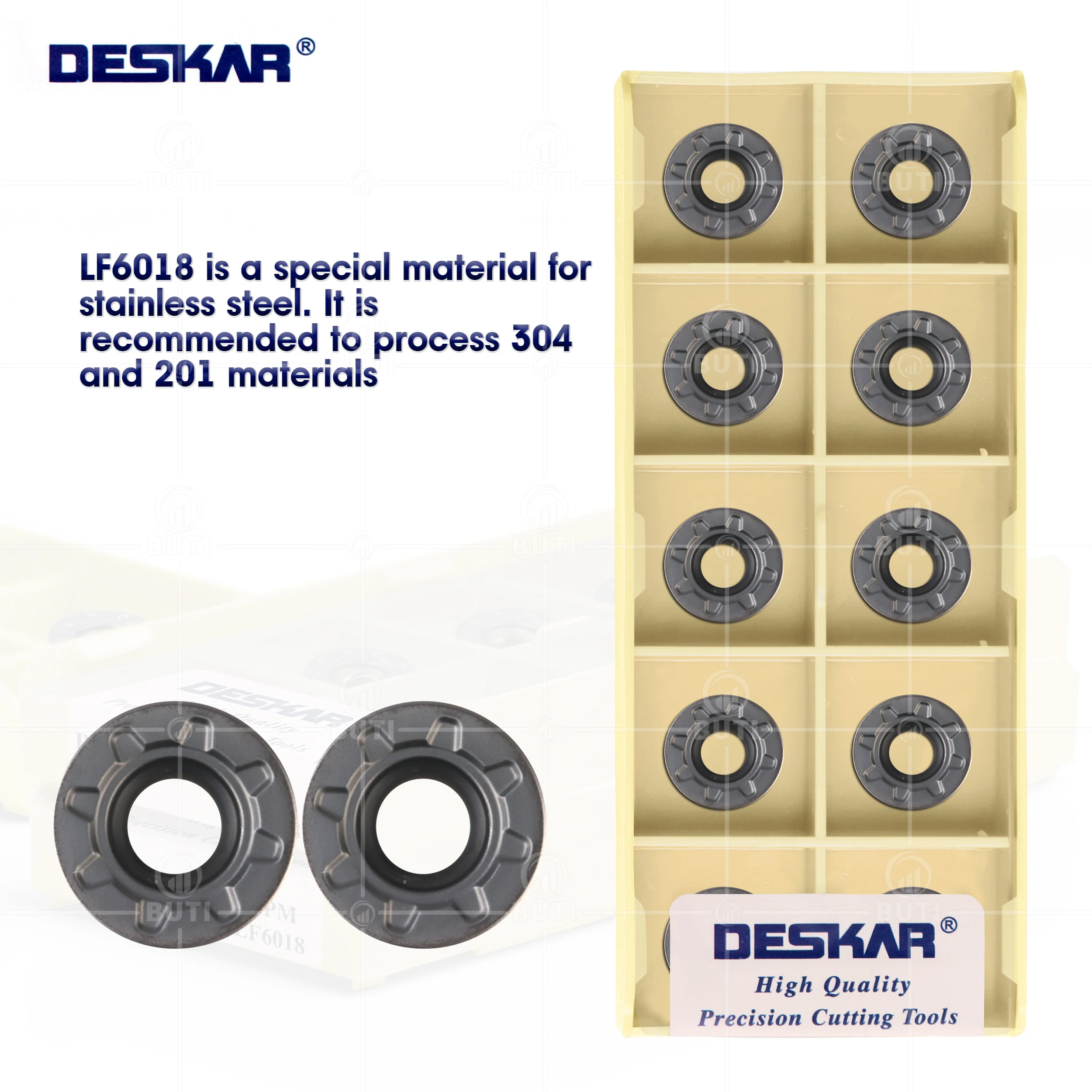 DESKAR 100% Original RDMW1204MOT-PM RDMW1605MOT-PM LF6018 Milling Cutter Cutting Carbide Inserts CNC Lathes For Stainless Steel