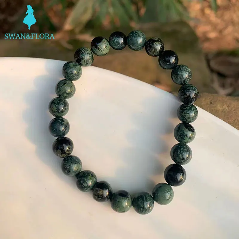 

8MM Genuine Natural feldspar Beads Bracelet Crystal Gift Woman Round Beads Jewelry fine
