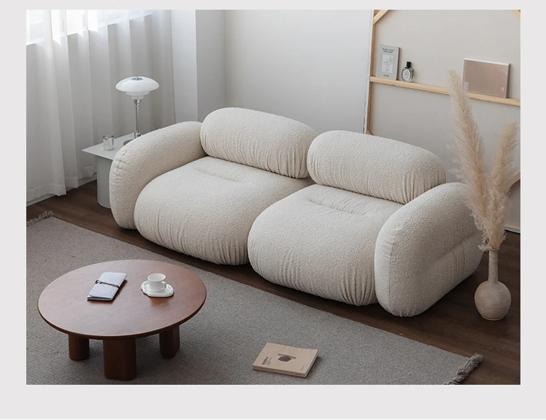 Modulo tofu in cashmere e vento Wabi-sabi, divano nuvola con giunture di design