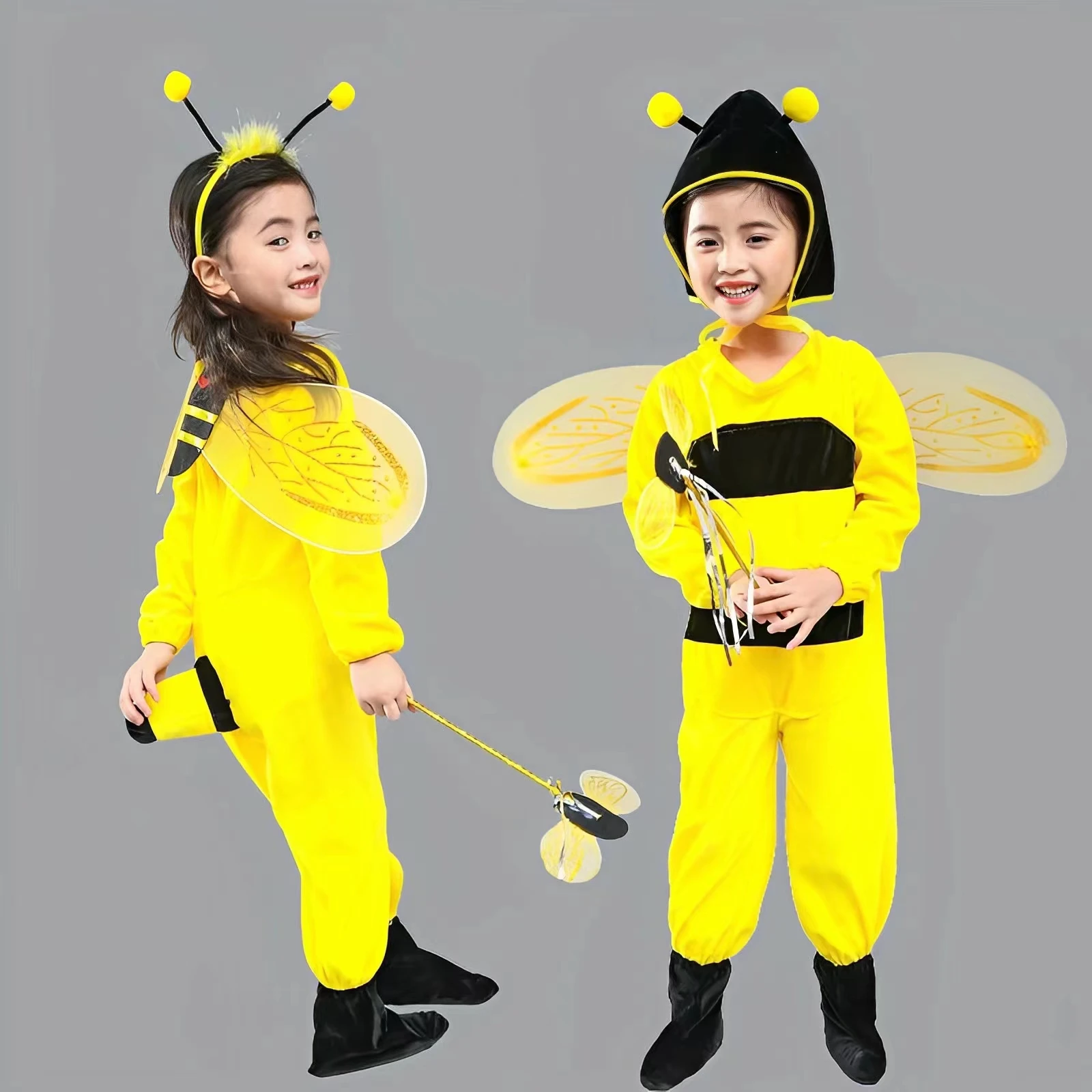 Halloween Black Ant Cosplay Costume com bandana para crianças e adultos, um pedaço de traje animal, amarelo, meninos, meninas, Halloween