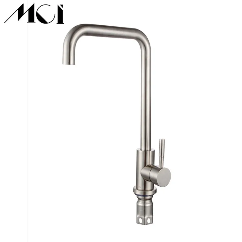 

304 Stainless Steel Hot And Cold No Lead Kitchen Sink Faucet Nickel Brushed 360 Swivel Mixer Kitchen Bathroom Faucet Mci-D099