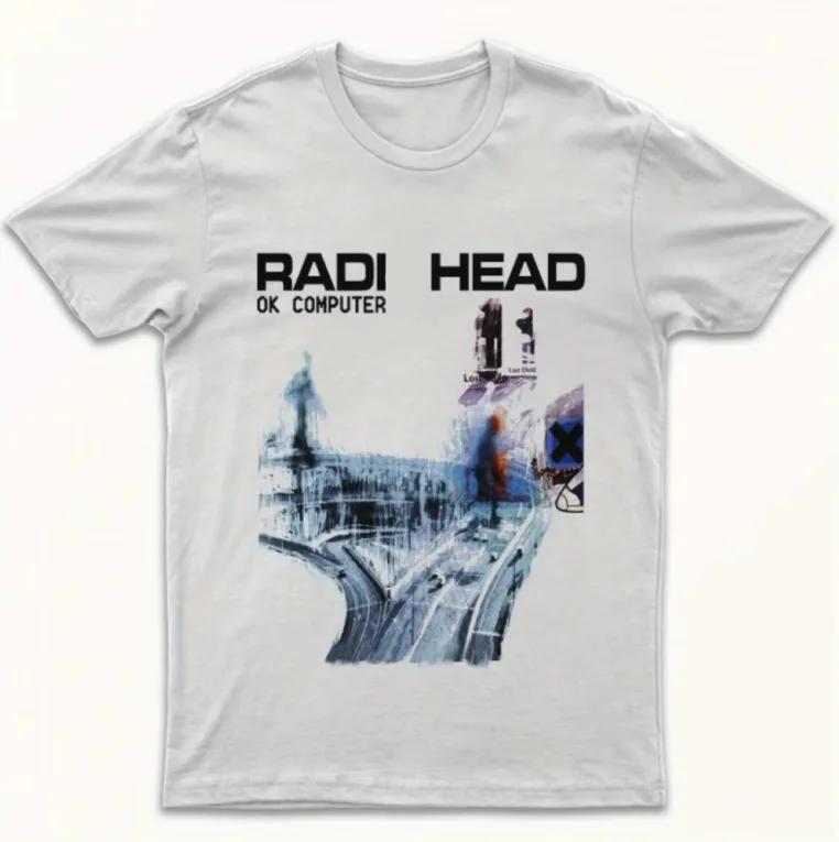 Radiohe OK Computer T-Shirt (1997) Nigel Godrich Colin Greenwood Tom York Unisex Hochwertige reine Baumwolle Harajuku Goth Shirts