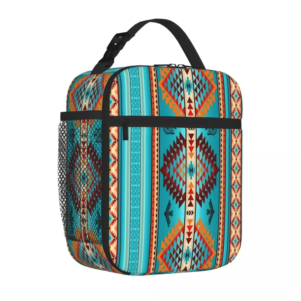 Hot Sale Aztec Black On Cream 43 Light Luxury Camping Lunch Bag Office Outdoor Lunch Adjustable Strap Lunch Bag