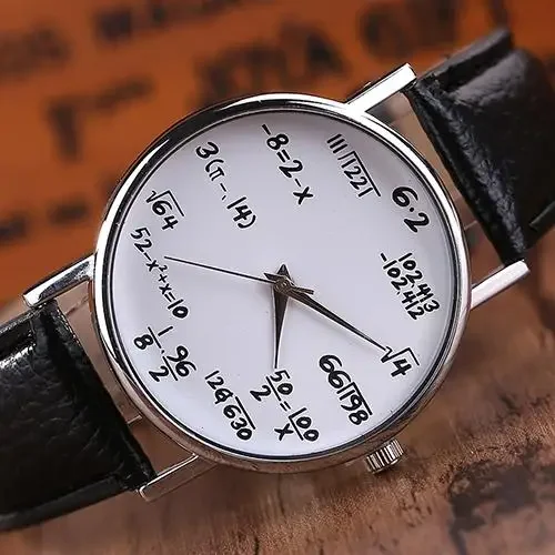 

Unisex Fashion Math-Formula Equation Dial Quartz Watch Women Clock CasualSports Leather Wrist Watch Women Watches Reloj Mujer