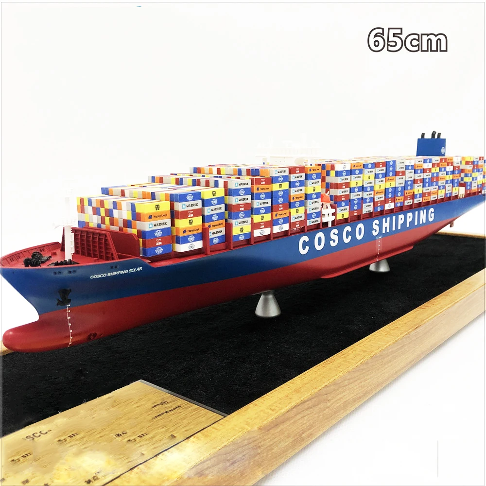 65cm Evergreen Container Ship Model Single Tower Flower Bulk Container ABS Material Gift for Friend