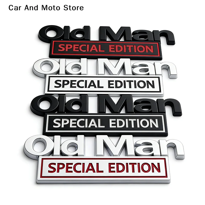 Old Man Edition Metal Car Sticker Badges For Car Trunk Door Decoration Badges Old Man Logos Car Decals Motorcycle Decoration