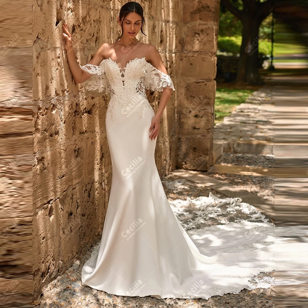 

Exquisite Wedding Dresses Satin Bridal Gowns Lace Appliques Sleeveless Backless Robes Vintage Customized Vestidos De Novia 2026