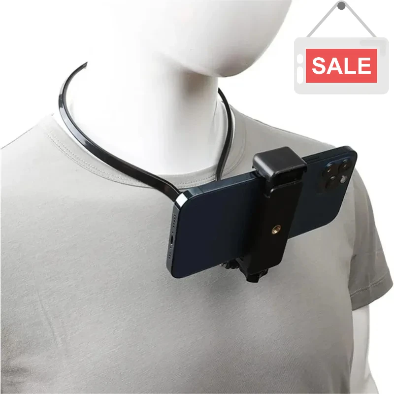 

Носимый держатель на шею, подставка для ленивого телефона без рук, универсальное подвесное крепление для IPhone 17Pro Max, Samsung GoPro, кронштейн для док-станции