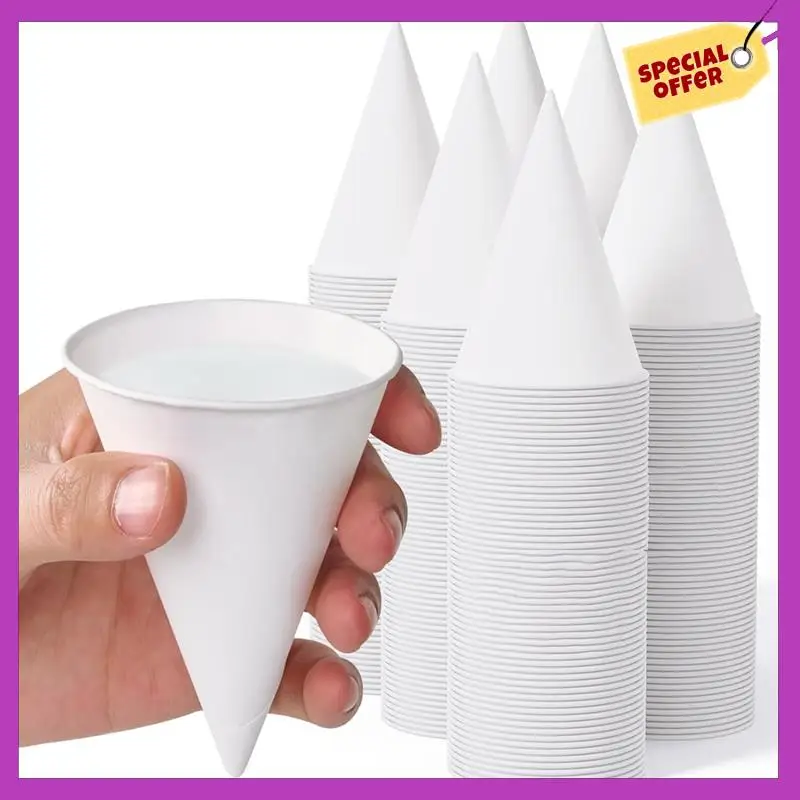

HFIL-200 Count 4.5 OZ Snow Cone Cups, Ideal For Water, Ice Cream, Shaved Ice - Perfect For Parties