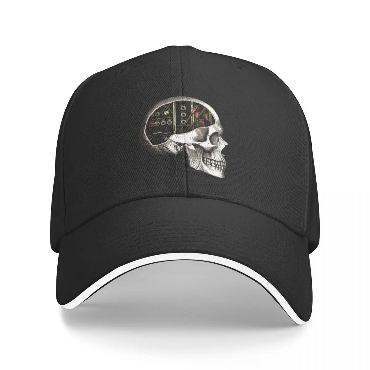 Analog Modular Synthesizer Skull for Synth Nerd Baseball Cap fishing hat Sun Hat For Children Rugby Trucker Hats For Men Women's