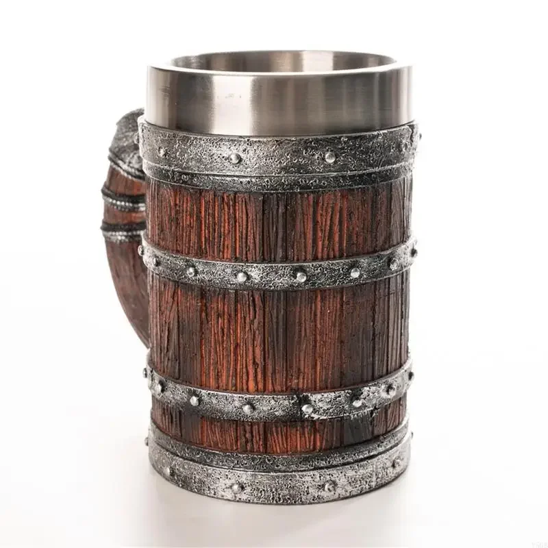 Barrels Beer Mug Large Resin Stainless Steel Insulated Cup Elegant Drinkware For Home Party Decoration Y5GB