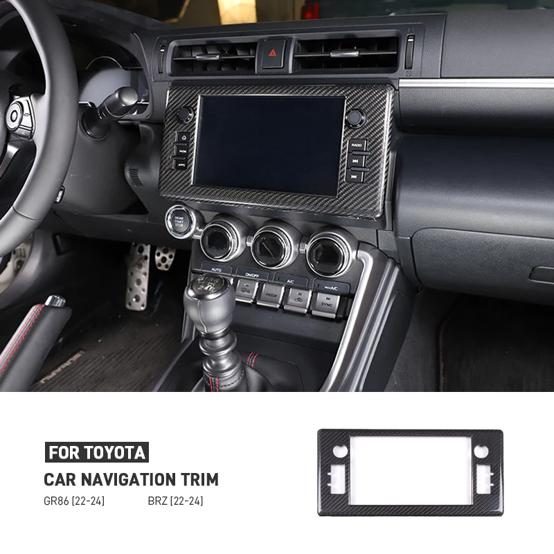 Car Carbon Fiber Center Control Dashboard Navigation Screen Frame Trim Cover Sticker For Toyota 86 For Subaru BRZ ZD8 2022-2024