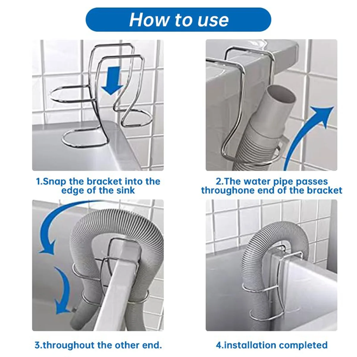 HOT Stainless Steel Washing Machine Drain Hose Holder Hook, Universal Utility Sink Hose Clamp, Laundry Tub Hose Guide Clip