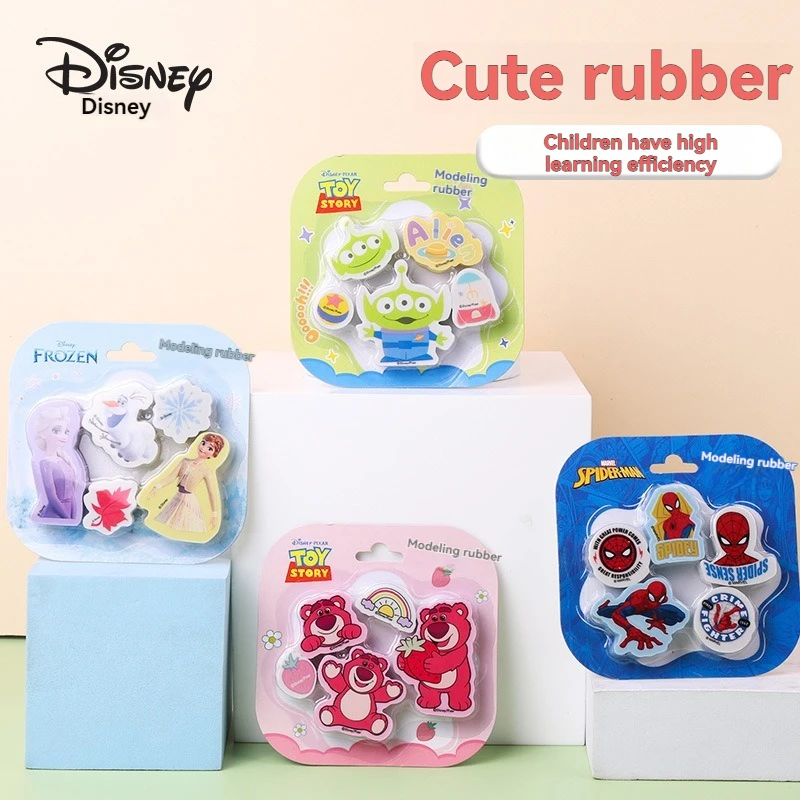 4 satz/los Disney Prinzessin Bär Push-Pull Radiergummi Set Nette Schreiben Zeichnung Bleistift Radiergummis Schreibwaren Für Geschenke Schule Liefert