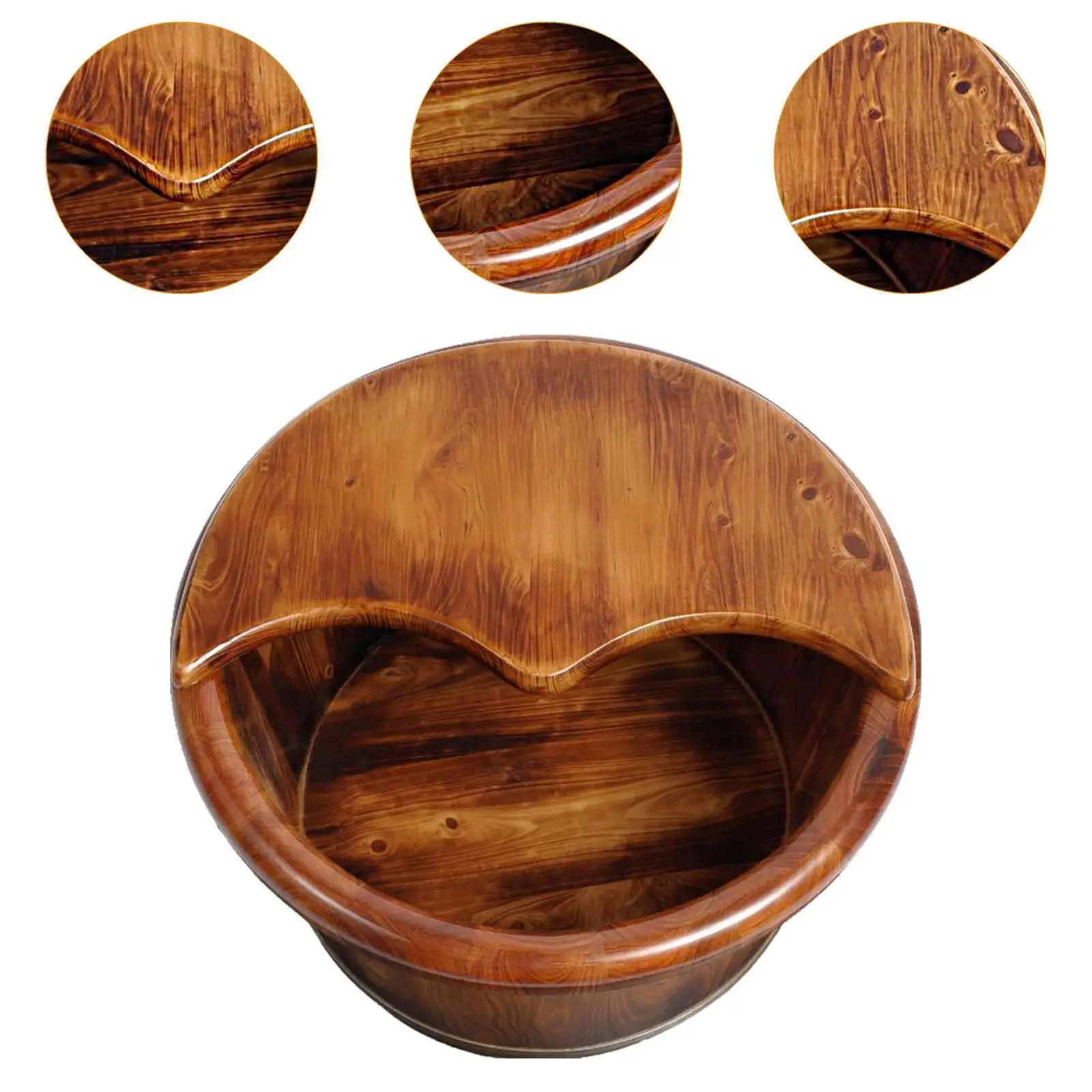 Wood Foot Bath Laundry Tub Pedicure SPA Barrel Washing Bowl Bucket Foot Washing Barrel for Outdoor Sauna Home Use Bedroom Travel