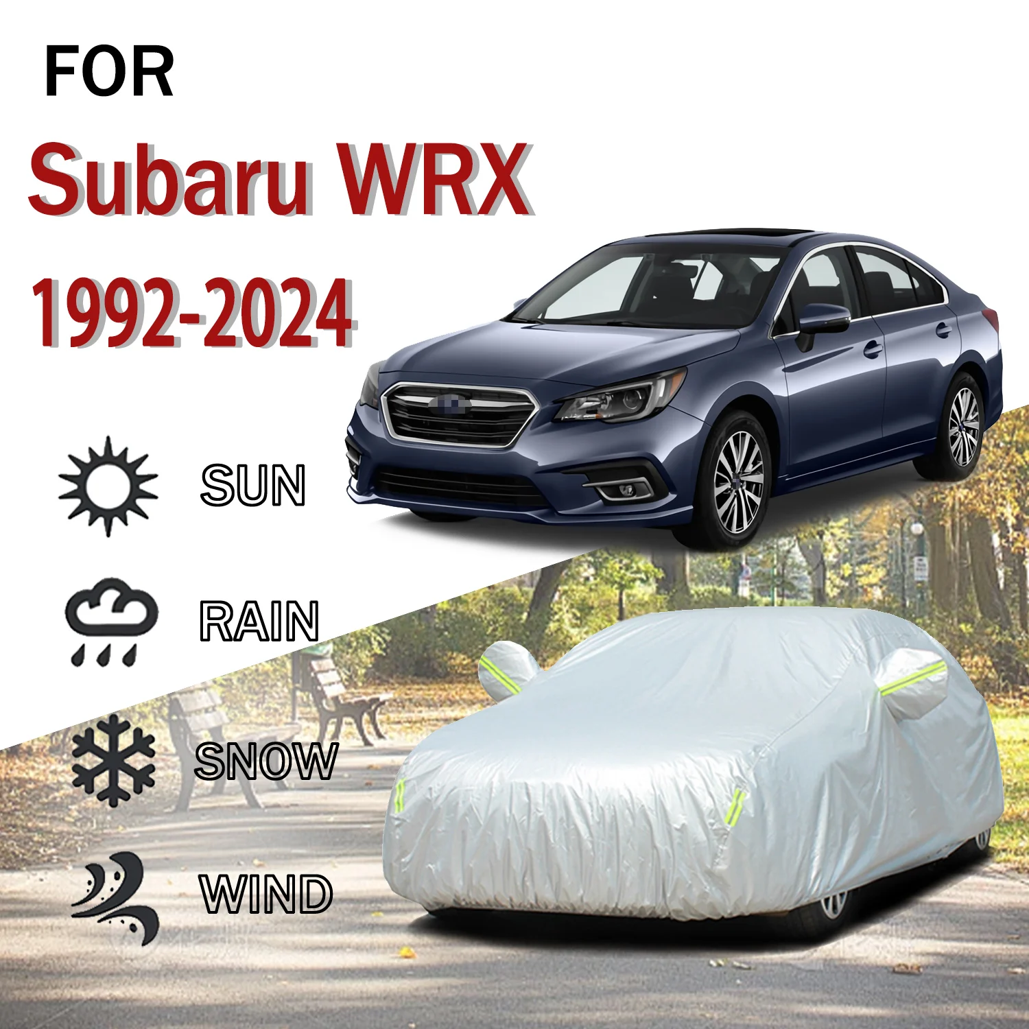 

For Subaru WRX1992-2024 Outdoor Protection Full Car Covers Snow Cover Sunshade Dustproof 190t Car cover Exterior Car accessories