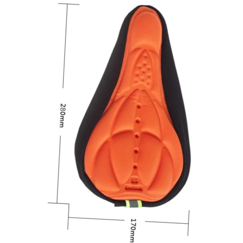 3D Bike Seat Cushion Cover Saddle Pad for Cycling Gel Seat Cover Orange Breathable Comfortable Easy to Use Universal Fit view 5
