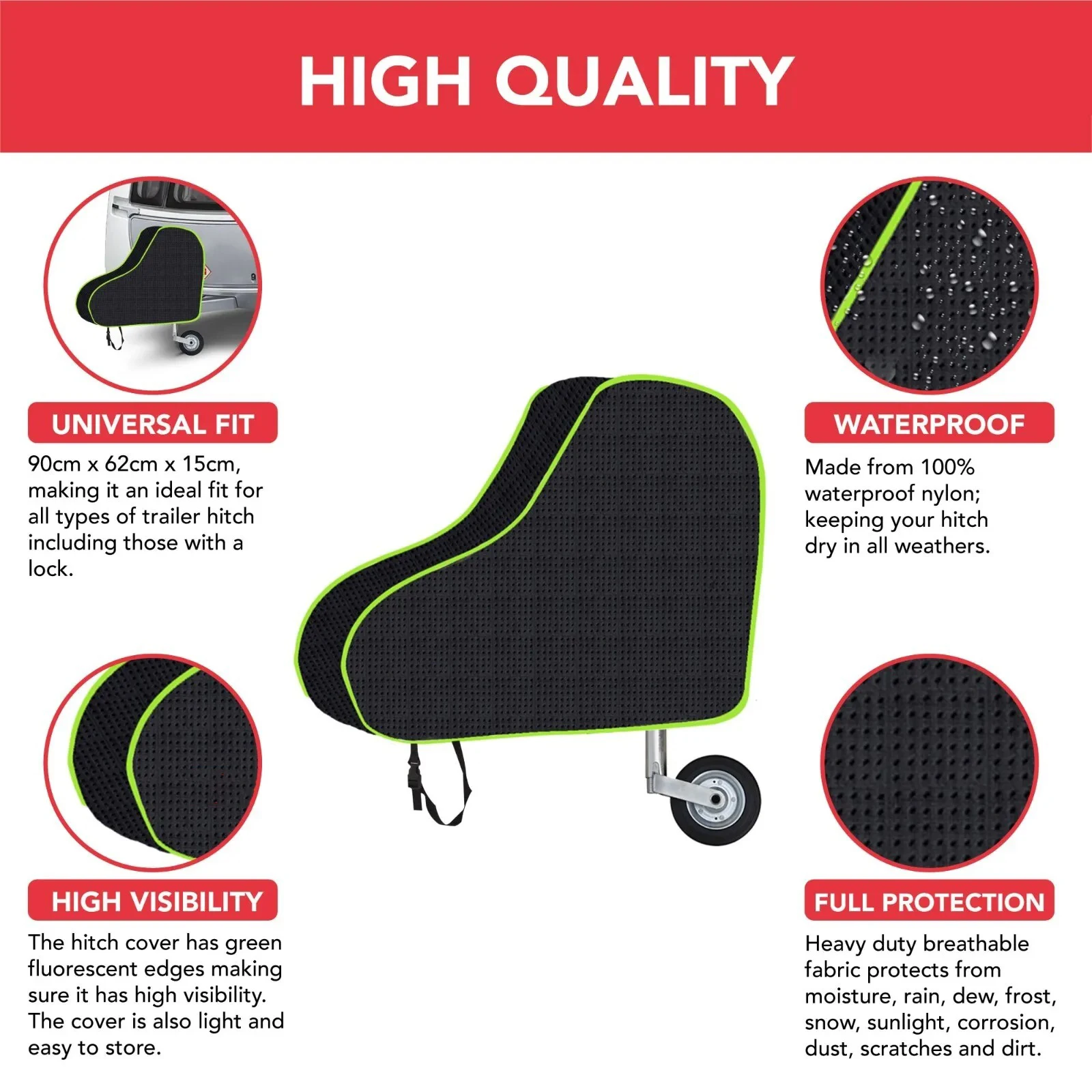 1 قطعة RV سحب وصلة القطر غطاء أسود العالمي مقاوم للماء وصلة السحب غطاء للمنزل المتنقل قافلة شاحنة تخييم RV اكسسوارات #2