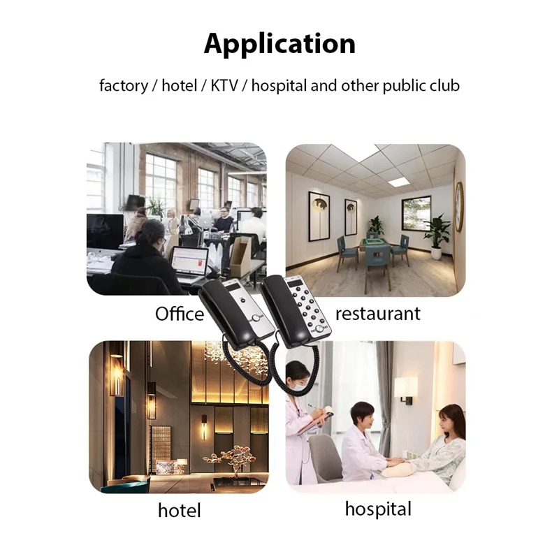 Wireless Intercom System Office Intercom Machine With LCD Screen 433Mhz 3280Ft Range Adjustable Volume Call Telephone