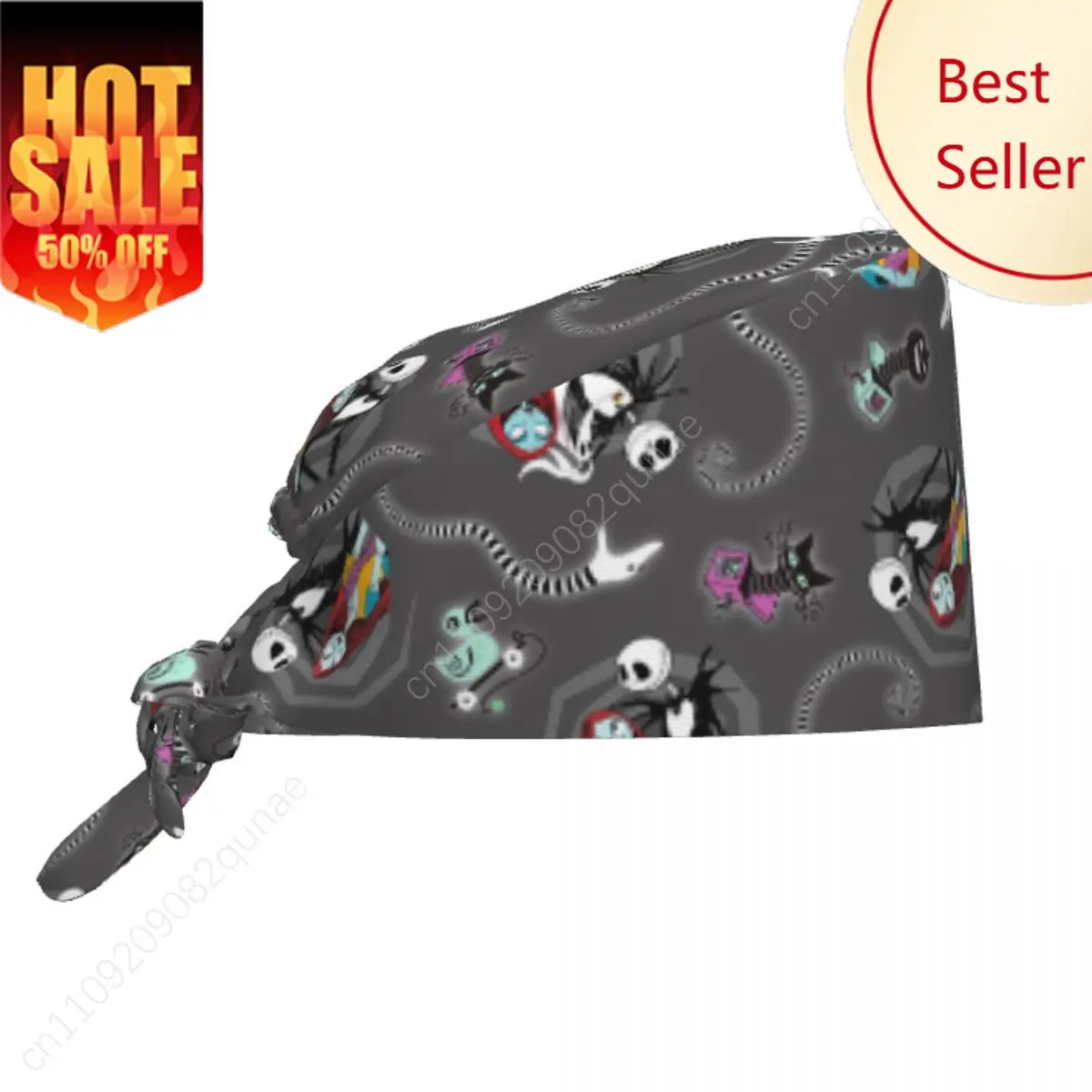 Gorro personalizado para personal médico Jack Skellington, gorro para mujer y hombre, pesadilla antes de Navidad, gorro de Chef, gorros exfoliantes