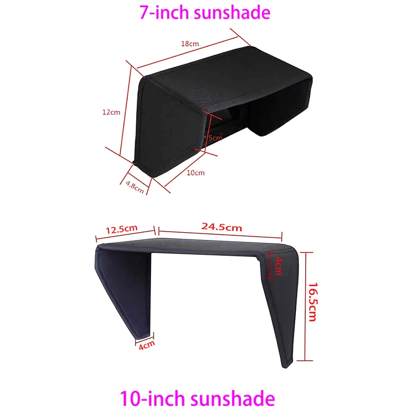 1PC 7/10inch Monitor Sun Hood TV Movie Video Display Visor Cage Protective Cover Light Shield Block Screen Mask Sunshade