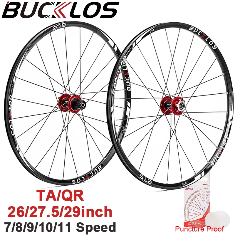 BUCKLOS MTB 자전거 휠셋, 알루미늄 합금 산악 자전거 휠 림, 카본 허브 자전거 휠, 26 27.5, 29 인치, 7, 8, 9, 10, 11S