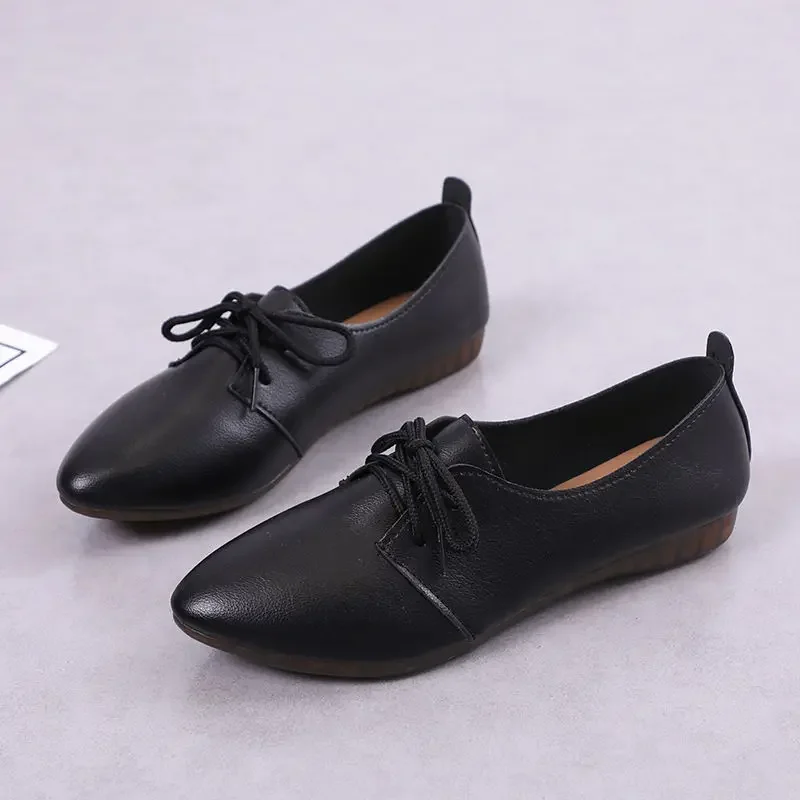 Big Size 41 Women Flat Shoes Woman Genuine Leather Flats Sapatos Feminino Female Cutout Slip on Shoes for Women Ballet Loafers