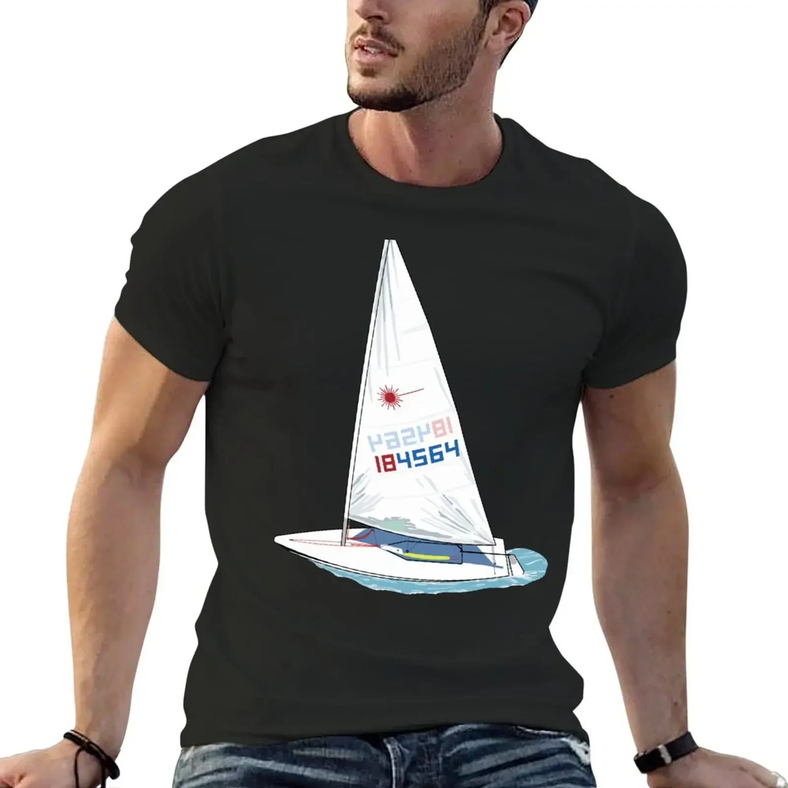 Laser Sailing T-Shirt shirts graphic tops graphic t shirts oversizeds plain white t shirts men