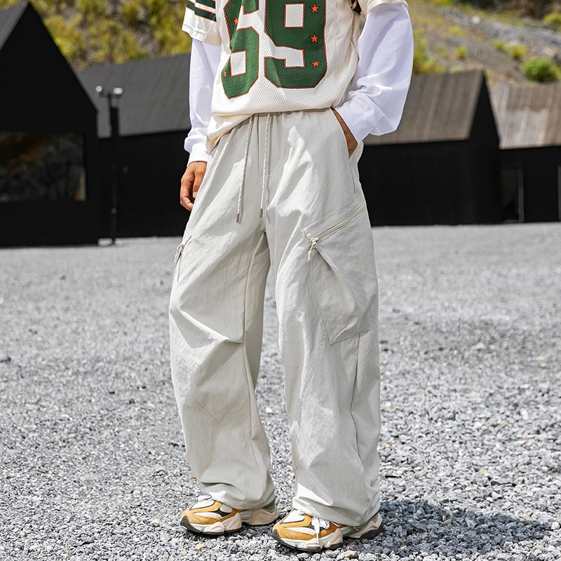 

Большие свободные брюки в американском стиле High Street, повседневные десантники, длинные брюки, ветрозащитные, водонепроницаемые, для кемпинга, унисекс