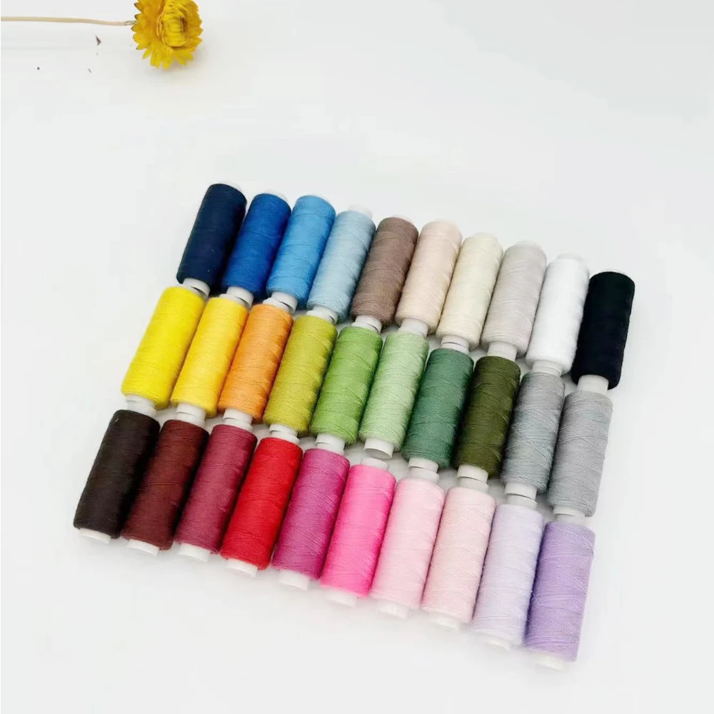 

Sanbest DIY Polyester Hand Sewing Thread 200 Meters 30 Pcs Set 40s/2 Strong Durable Hand Mechanical Craft Patch Thread Supply