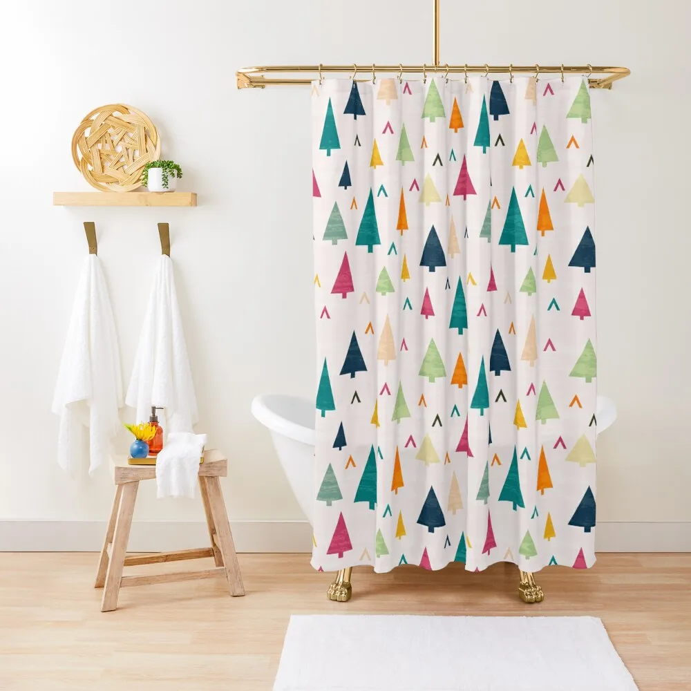 

Christmas tree Shower Curtain Waterproof Bath Curtain And Anti-Mold Curtains For Bathrooms With Beautiful Designs