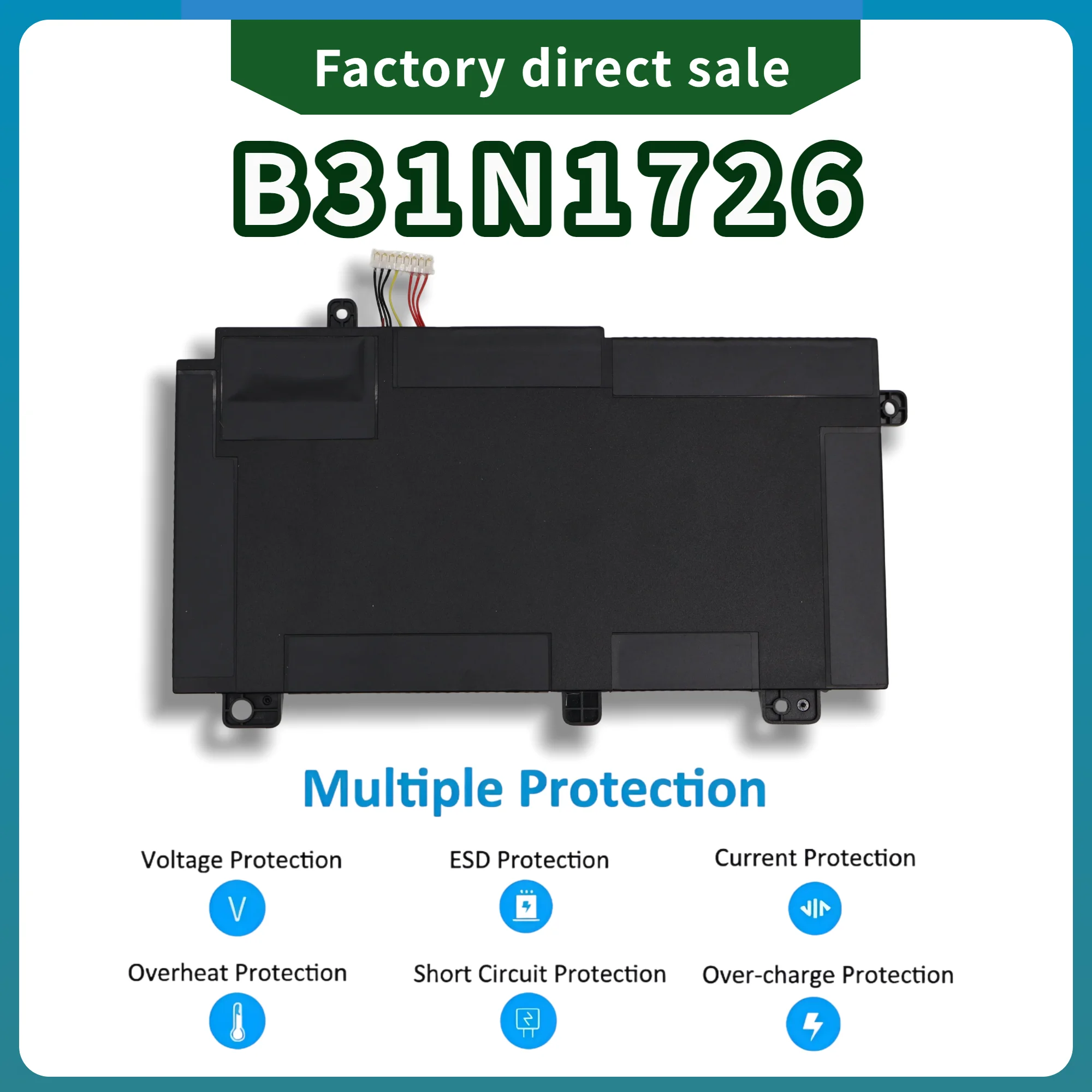 Factory Direct! Battery B31N1726 For ASUS  PX505GE PX505GD FX505GM FX80G FX505DV FX505DU FX505DY FX505GE B31N1726-1    B31BnEH
