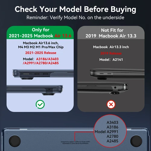 Imagen 2 del producto Funda para Laptop Macbook Air 13.6 pulgadas M5 M4 M3 M2 2026 2025 2024 2022 A3240 A3113 A2681, Ultra Delgada y Mate