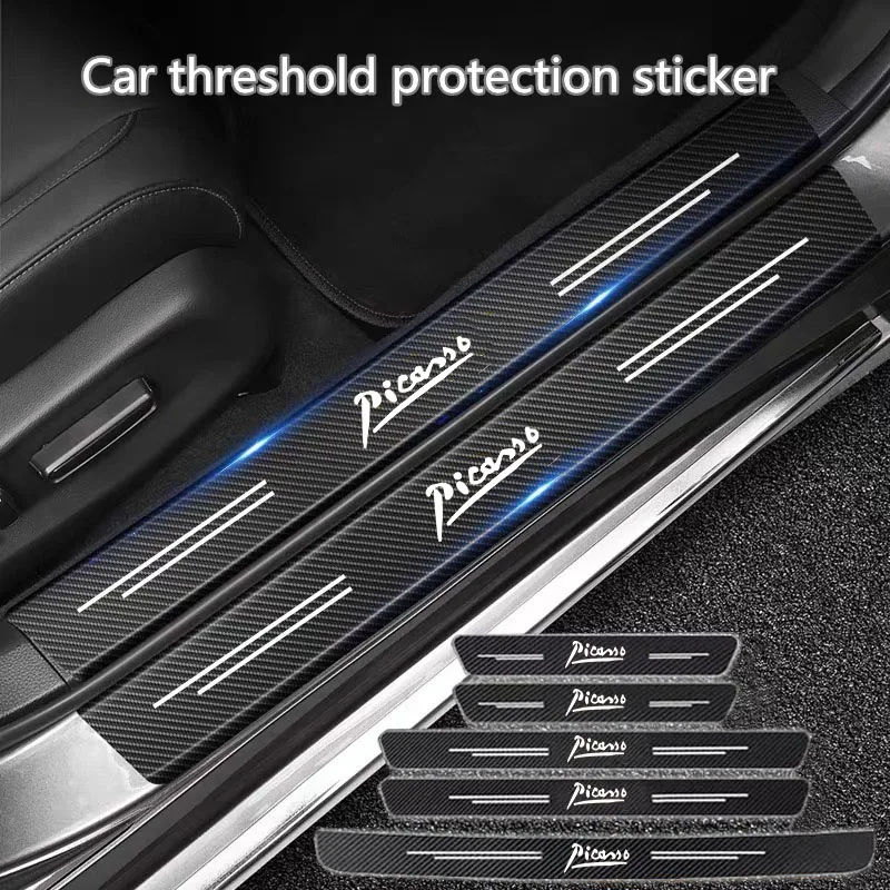 Carbon Fiber Car Sticker Car Door Trunk Protective Strip Anti Scratch Decal For Citroen picasso C4 C3 XSARA GRAND