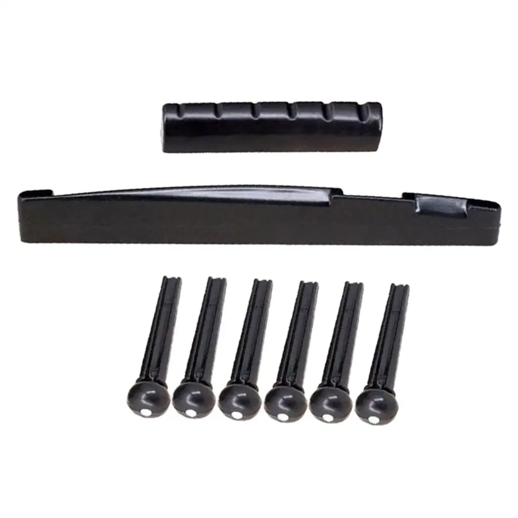 High Quality Plastic Guitar Nut Saddle Bridge Pins Set Acoustic Guitar Accessories for String Changing and Repair