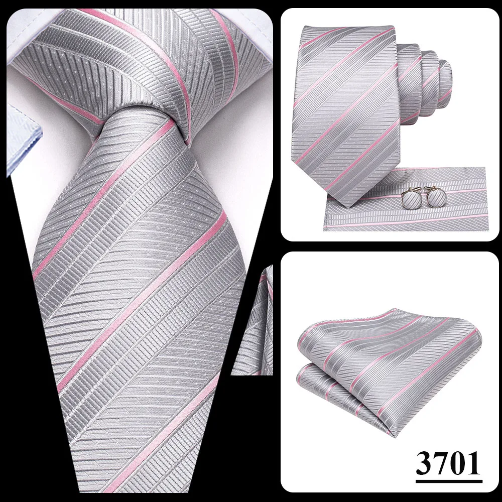 Herrenmode Einfarbiges Grün-Blaues Krawatten-, Taschentuch- und Manschettenknopf-Set für Smoking-Accessoires Klassische Luxus-Seidenkrawatte als Geschenk für Männer – Detail 6