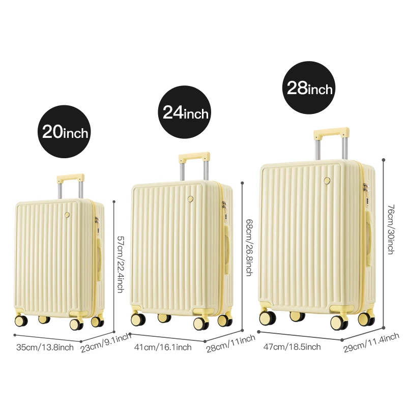 حقيبة سفر بمقبض سفر مقاس 20/24/28 بوصة مع عجلات عالمية لكل من الرجال والنساء خفيفة الوزن وسعة كبيرة