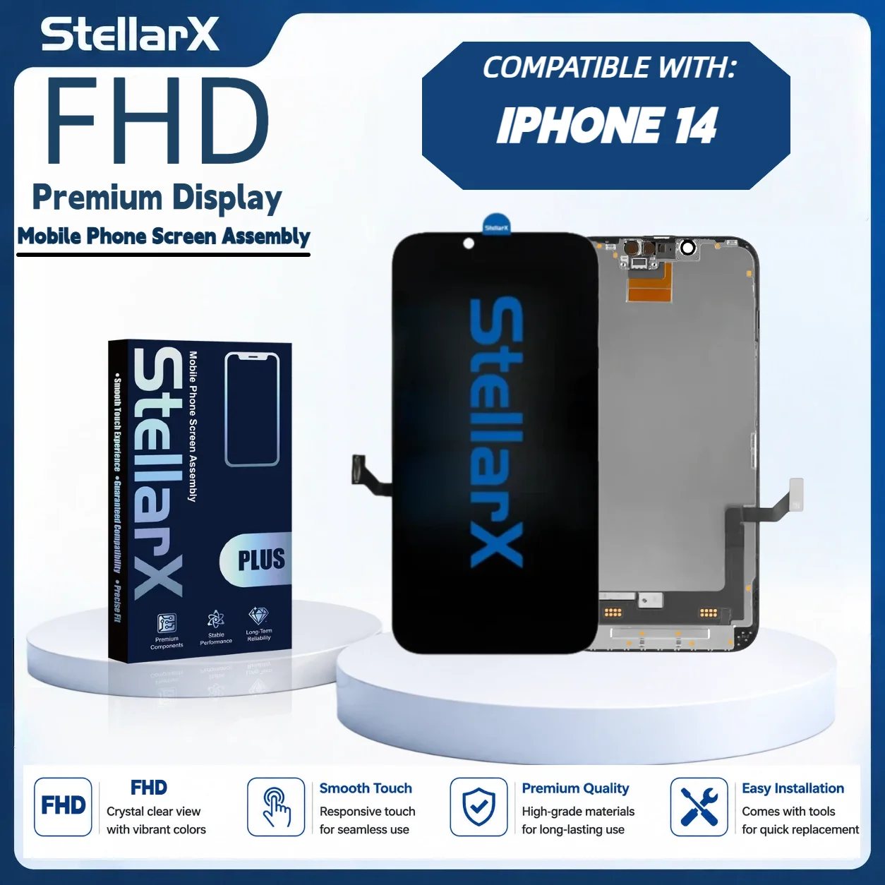 StellarX Display For iPhone FHD High Color Gamut For IPhone14 Screen Replacement Assembly Repair Parts Full HD Display Module