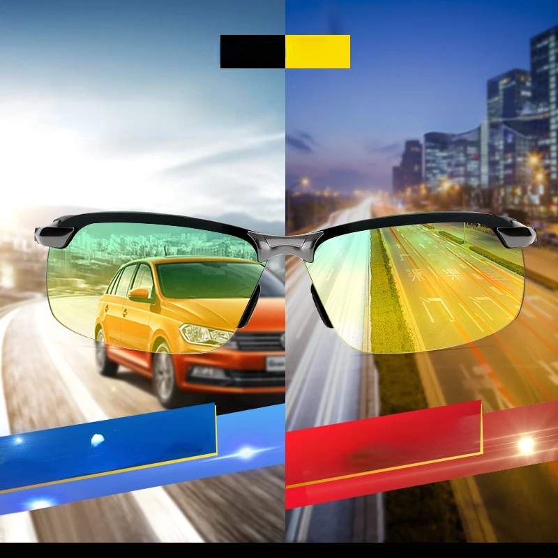 Male color color polarized sunglasses men driving a chameleon glasses sunglasses glasses depending on day and night driver